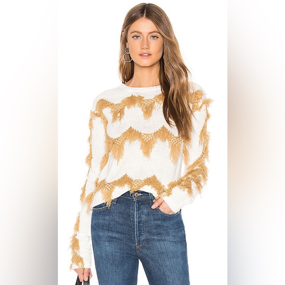 Tularosa Fringe Cream Sweater